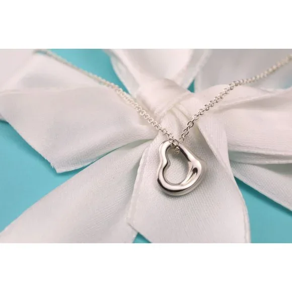 Tiffany & Co. Elsa Peretti Open Heart Pendant Necklace in Sterling Silver 11mm - Picture 3 of 9